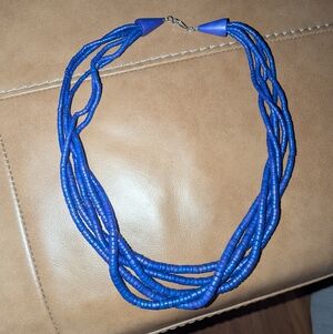 Vintage Wood Bead Multi Strand Necklace